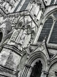 Low angle view of architectural columns in city