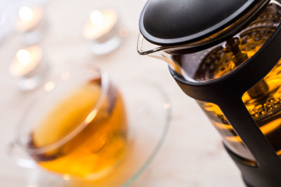 Close-up of drink on table