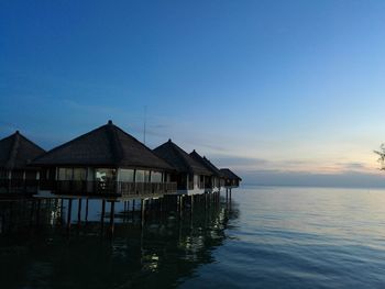 Stilt houses in a row