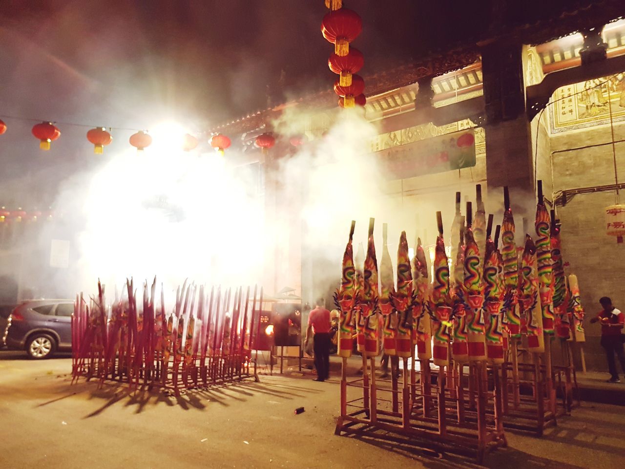 Chinese new year praying joss sticks