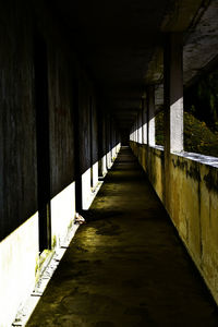 Empty corridor along walls