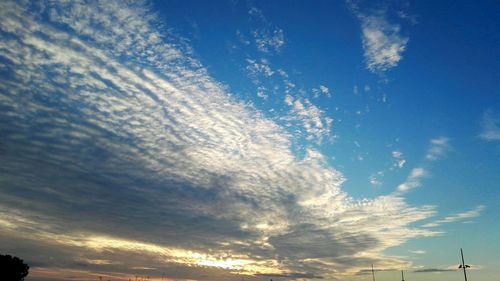 Low angle view of cloudy sky