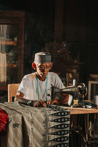 Man working at workshop