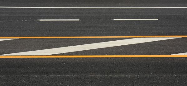 High angle view of zebra crossing on road