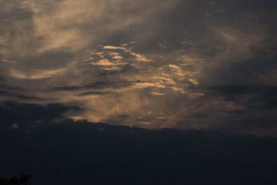 Low angle view of sky at sunset