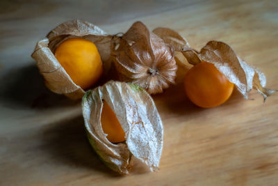 Close-up of fruits on table