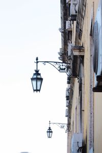 Low angle view of street light against clear sky