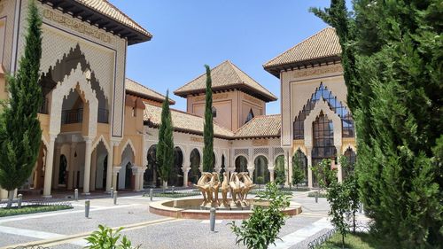 Panoramic shot of historic building against sky