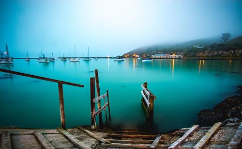 Scenic view of lake against clear sky