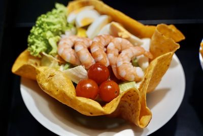 Close-up of salad served on plate