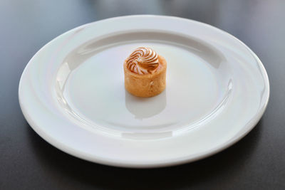 Close-up of dessert served in plate