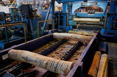 High angle view of machinery in industry