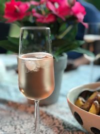 Close-up of alcohol on table