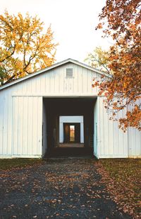 Built structure against sky during autumn