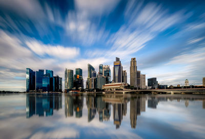 Reflection of buildings in water