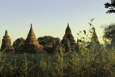 View of temple against clear sky