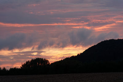 Scenic view of dramatic sky during sunset