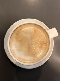 High angle view of coffee on table