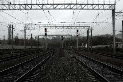 Railroad tracks against sky