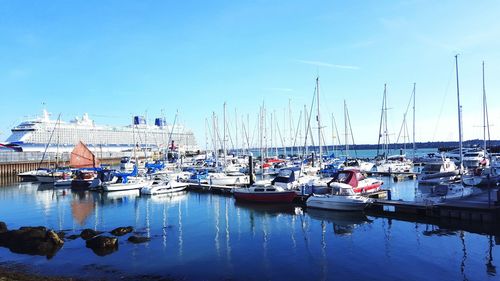 Boats in harbor