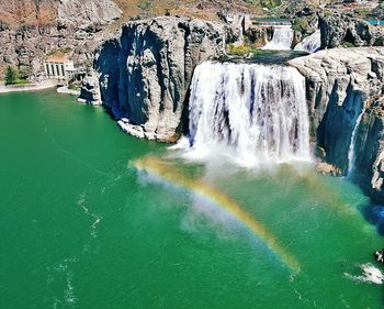 Scenic view of waterfall