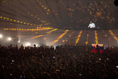 Group of people at music concert