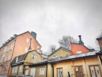 Low angle view of buildings against sky