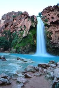 Scenic view of waterfall