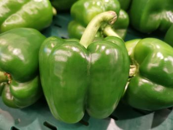 Full frame shot of green bell peppers