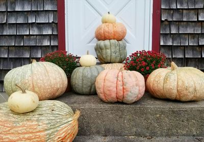 Close-up of pumpkins for sale in market