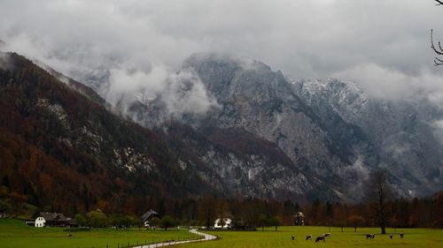 Scenic view of mountains against sky