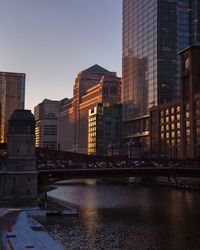 View of river with buildings in background