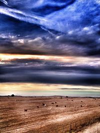 Scenic view of landscape against cloudy sky