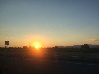 Scenic view of silhouette landscape against sky during sunset