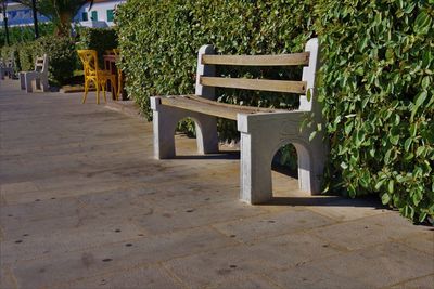 Empty bench in park