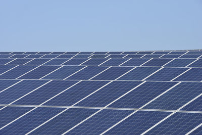 Germany, view of large number of solar panels at solar plant field