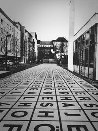 Narrow walkway in city