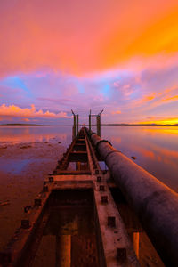 Scenic view of sea against romantic sky