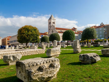 View of historical building against cloudy sky