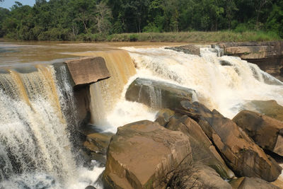 Scenic view of waterfall