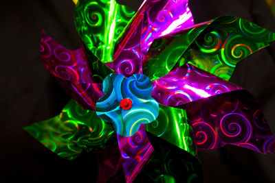 Close-up of colorful lights