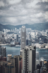 Modern buildings in city against sky