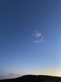 Scenic view of landscape against blue sky