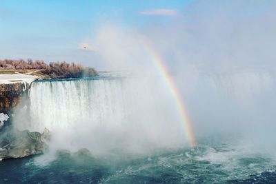 Scenic view of waterfall