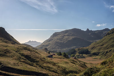 Scenic view of mountains against sky