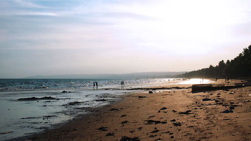 Scenic view of beach and sea against sky