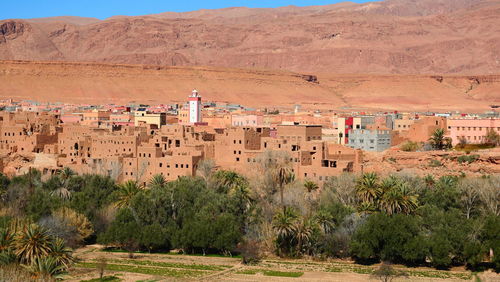 View of buildings in desert