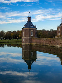 Reflection of building in water