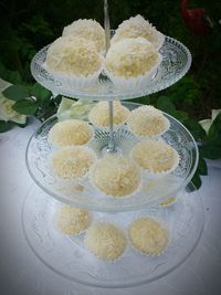 High angle view of cake on table