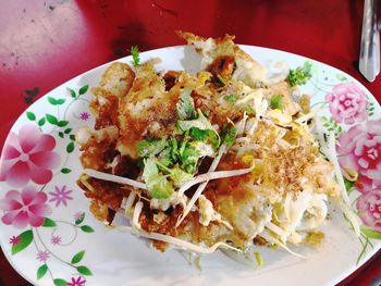 Close-up of food served in plate